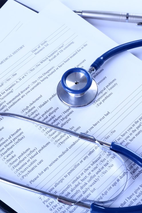Patient forms download with stethoscope